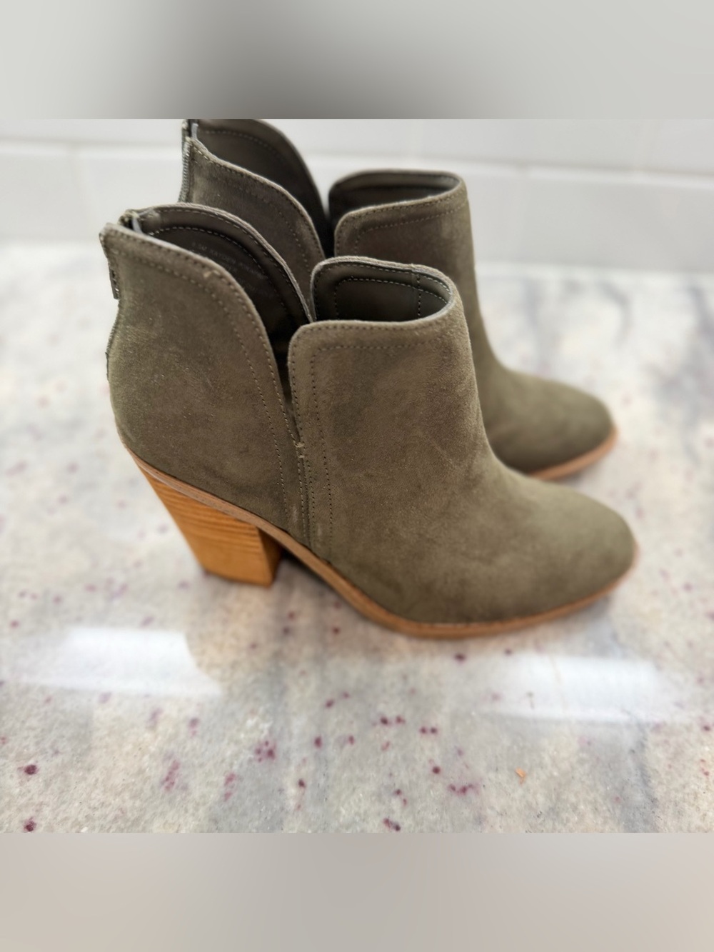 Joie Kayden Suede Ankle Booties with Wood Block Heel size 6.5